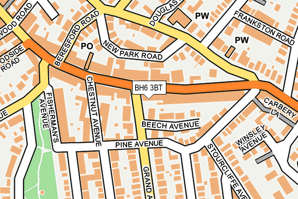 BH6 3BT map - OS OpenMap – Local (Ordnance Survey)