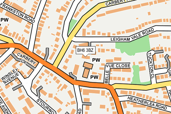 BH6 3BZ map - OS OpenMap – Local (Ordnance Survey)