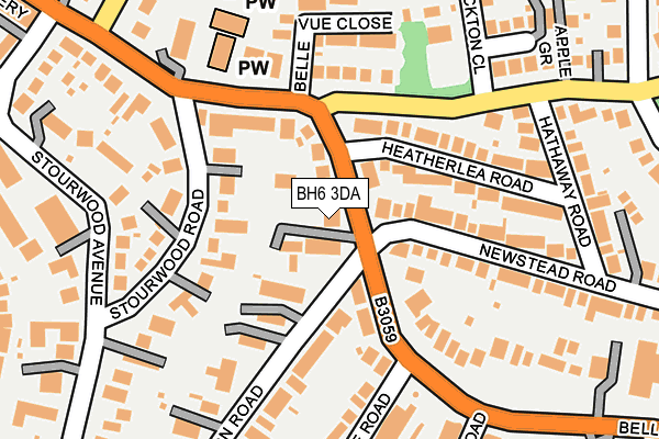 BH6 3DA map - OS OpenMap – Local (Ordnance Survey)