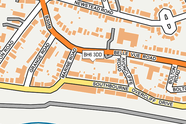 BH6 3DD map - OS OpenMap – Local (Ordnance Survey)