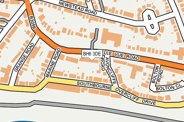 BH6 3DE map - OS OpenMap – Local (Ordnance Survey)