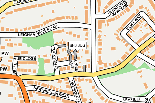 BH6 3DG map - OS OpenMap – Local (Ordnance Survey)