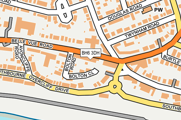 BH6 3DH map - OS OpenMap – Local (Ordnance Survey)