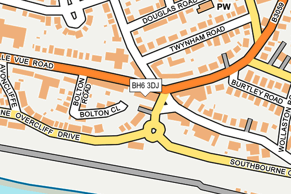 BH6 3DJ map - OS OpenMap – Local (Ordnance Survey)
