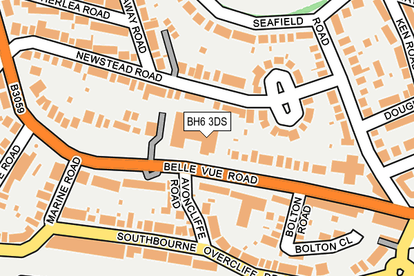 BH6 3DS map - OS OpenMap – Local (Ordnance Survey)