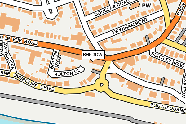 BH6 3DW map - OS OpenMap – Local (Ordnance Survey)