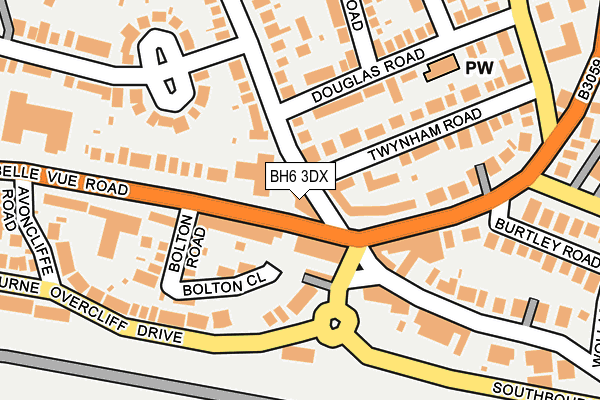 BH6 3DX map - OS OpenMap – Local (Ordnance Survey)