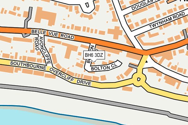 BH6 3DZ map - OS OpenMap – Local (Ordnance Survey)