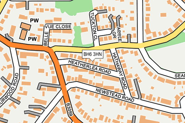 BH6 3HN map - OS OpenMap – Local (Ordnance Survey)