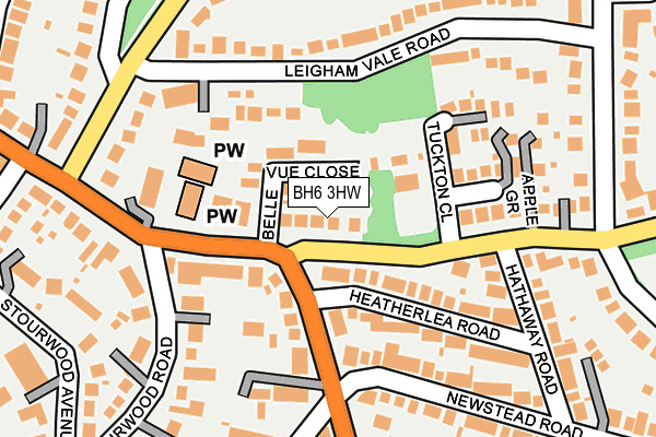 BH6 3HW map - OS OpenMap – Local (Ordnance Survey)