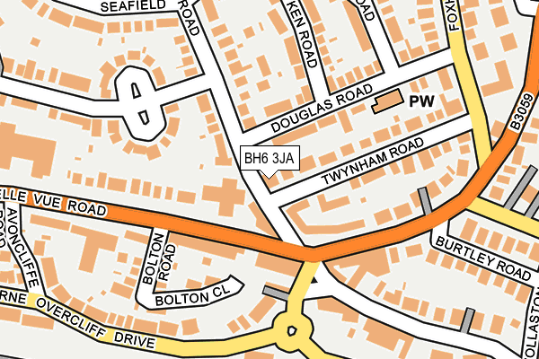BH6 3JA map - OS OpenMap – Local (Ordnance Survey)