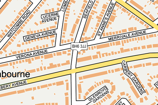 BH6 3JJ map - OS OpenMap – Local (Ordnance Survey)