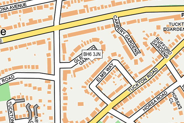 BH6 3JN map - OS OpenMap – Local (Ordnance Survey)