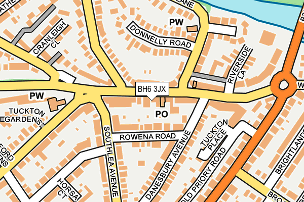BH6 3JX map - OS OpenMap – Local (Ordnance Survey)