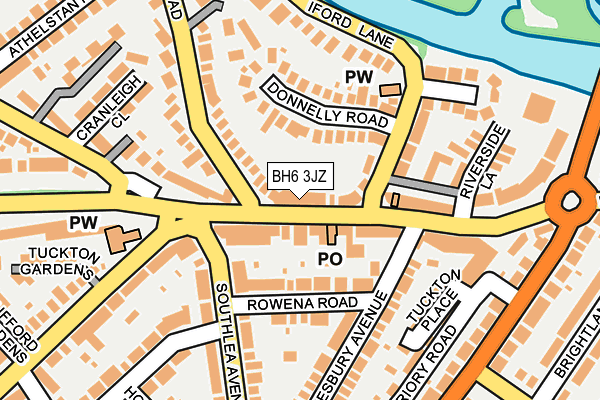 BH6 3JZ map - OS OpenMap – Local (Ordnance Survey)