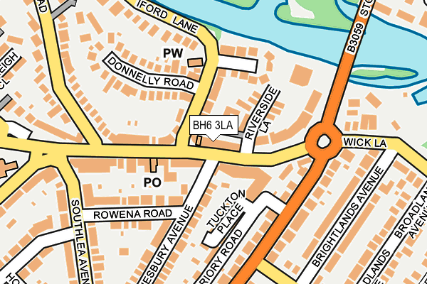 BH6 3LA map - OS OpenMap – Local (Ordnance Survey)