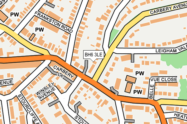 BH6 3LE map - OS OpenMap – Local (Ordnance Survey)
