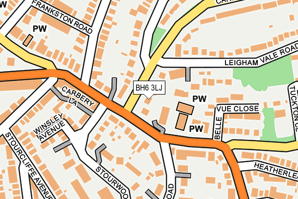 BH6 3LJ map - OS OpenMap – Local (Ordnance Survey)