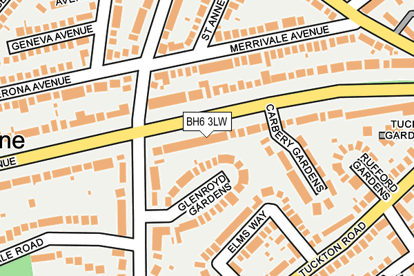 BH6 3LW map - OS OpenMap – Local (Ordnance Survey)