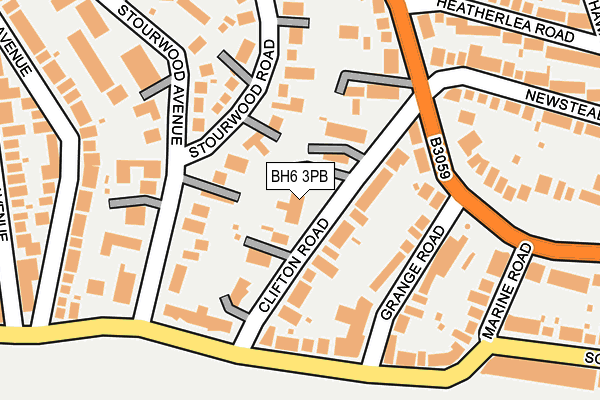 BH6 3PB map - OS OpenMap – Local (Ordnance Survey)