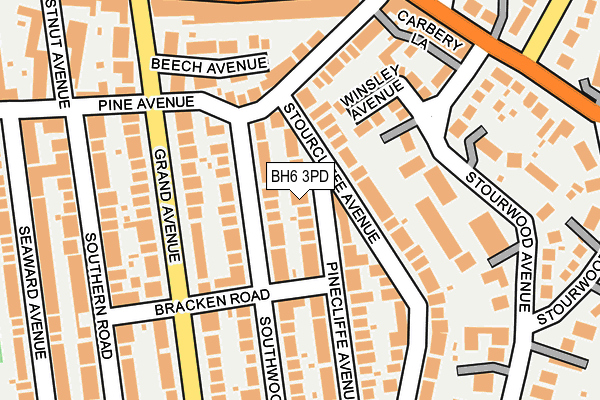 BH6 3PD map - OS OpenMap – Local (Ordnance Survey)