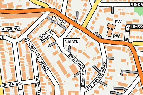 BH6 3PN map - OS OpenMap – Local (Ordnance Survey)