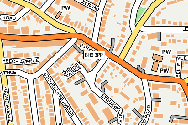 BH6 3PP map - OS OpenMap – Local (Ordnance Survey)