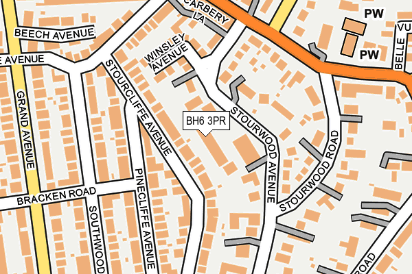 BH6 3PR map - OS OpenMap – Local (Ordnance Survey)