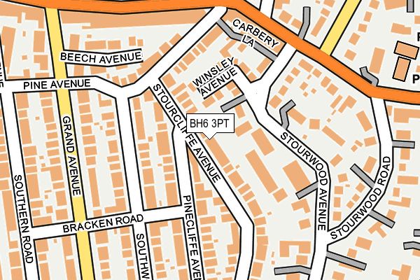 BH6 3PT map - OS OpenMap – Local (Ordnance Survey)