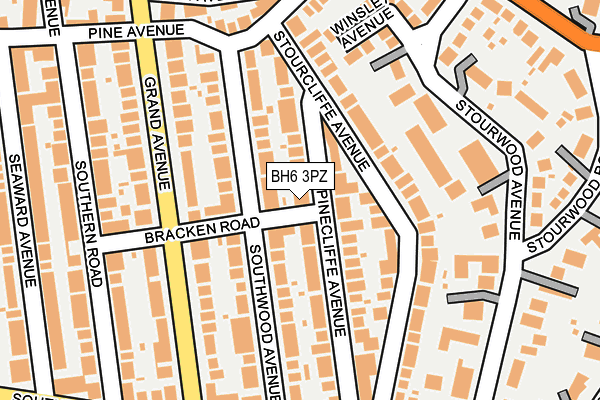 BH6 3PZ map - OS OpenMap – Local (Ordnance Survey)