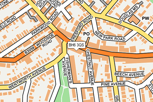 BH6 3QS map - OS OpenMap – Local (Ordnance Survey)