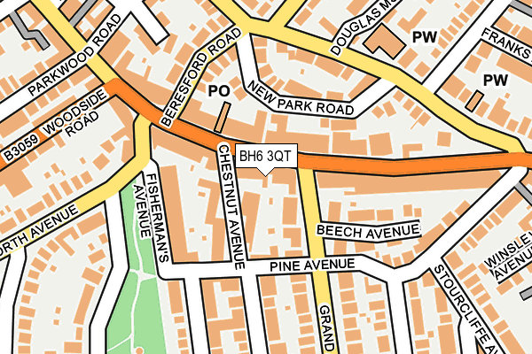 BH6 3QT map - OS OpenMap – Local (Ordnance Survey)