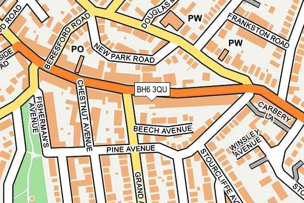 BH6 3QU map - OS OpenMap – Local (Ordnance Survey)