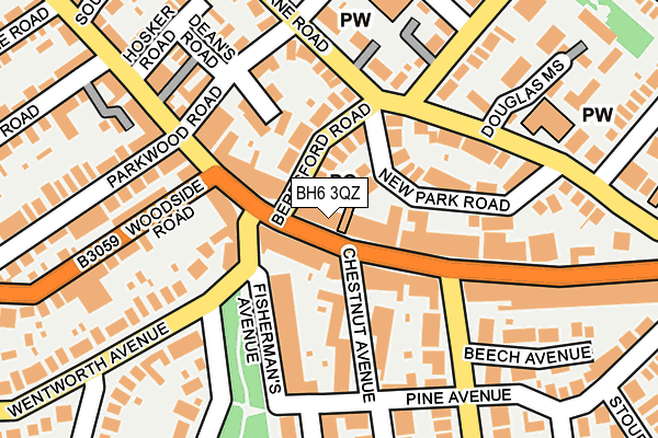 BH6 3QZ map - OS OpenMap – Local (Ordnance Survey)