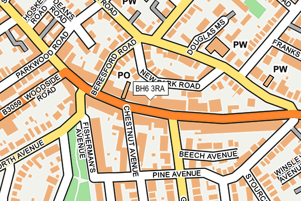 BH6 3RA map - OS OpenMap – Local (Ordnance Survey)