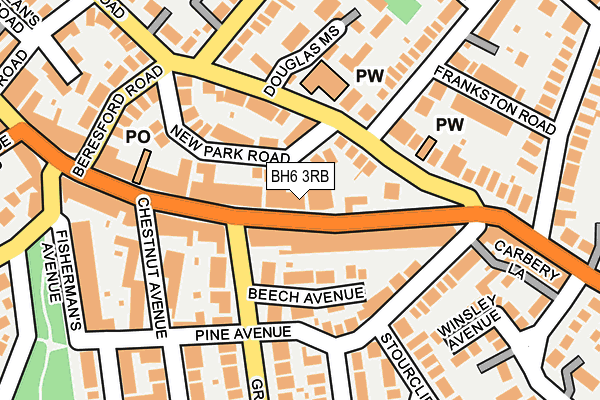 BH6 3RB map - OS OpenMap – Local (Ordnance Survey)