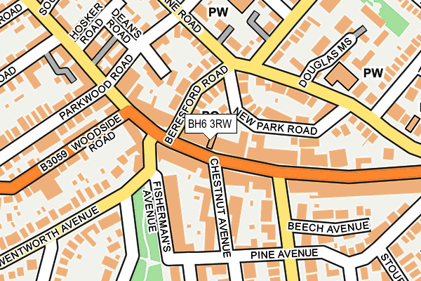 BH6 3RW map - OS OpenMap – Local (Ordnance Survey)