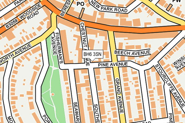 BH6 3SN map - OS OpenMap – Local (Ordnance Survey)