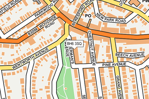 BH6 3SQ map - OS OpenMap – Local (Ordnance Survey)
