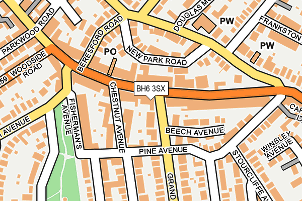 BH6 3SX map - OS OpenMap – Local (Ordnance Survey)