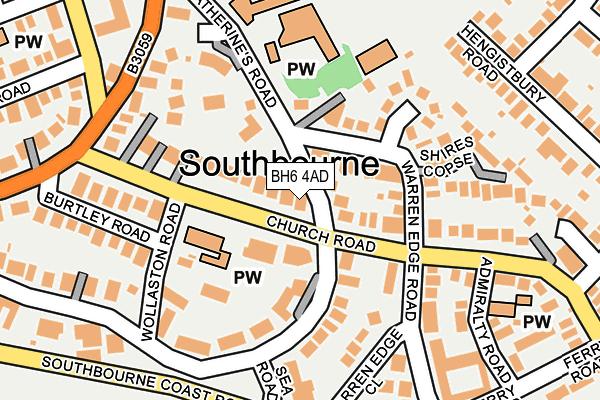 BH6 4AD map - OS OpenMap – Local (Ordnance Survey)
