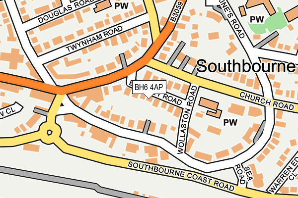 BH6 4AP map - OS OpenMap – Local (Ordnance Survey)
