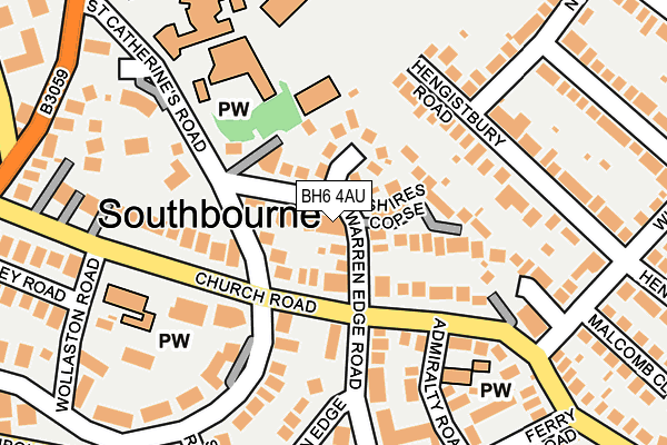 BH6 4AU map - OS OpenMap – Local (Ordnance Survey)