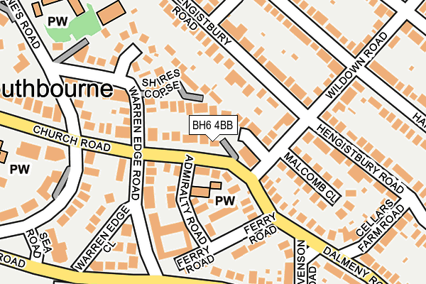 BH6 4BB map - OS OpenMap – Local (Ordnance Survey)