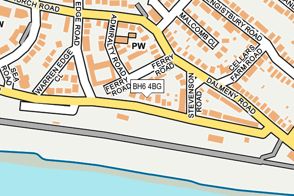 BH6 4BG map - OS OpenMap – Local (Ordnance Survey)