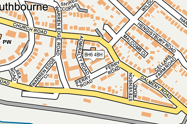 BH6 4BH map - OS OpenMap – Local (Ordnance Survey)