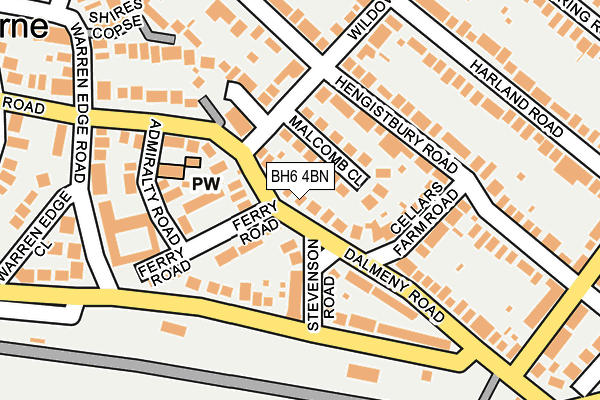 BH6 4BN map - OS OpenMap – Local (Ordnance Survey)
