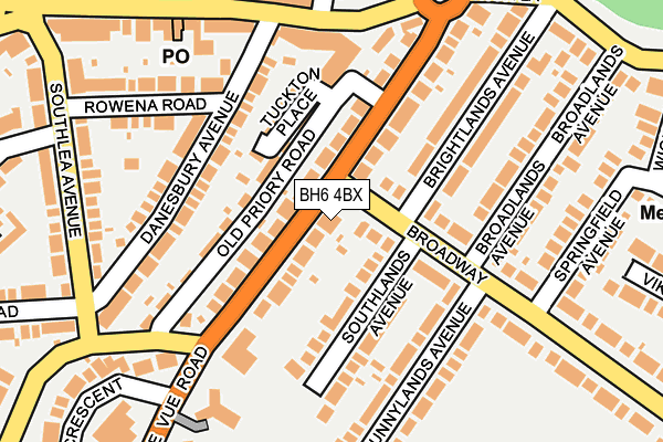 BH6 4BX map - OS OpenMap – Local (Ordnance Survey)