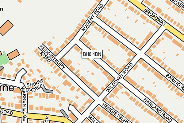 BH6 4DN map - OS OpenMap – Local (Ordnance Survey)