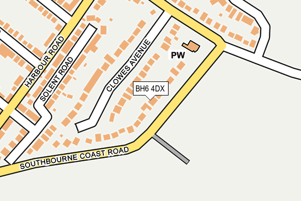 BH6 4DX map - OS OpenMap – Local (Ordnance Survey)